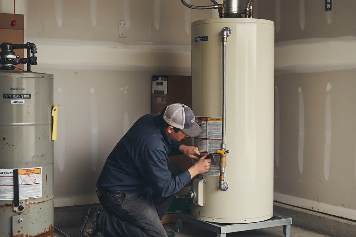 Water heater and shutoff valve replacement in New Middletown